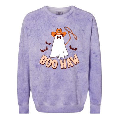 Halloween Cowboy Retro Boo Haw Colorblast Crewneck Sweatshirt