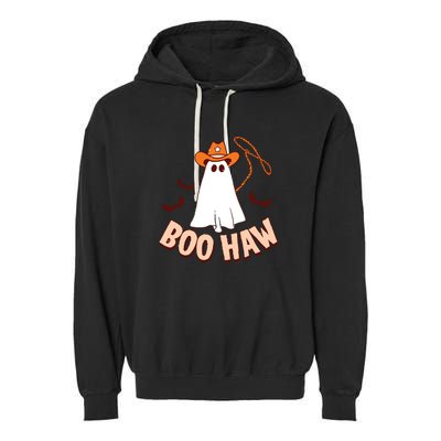 Halloween Cowboy Retro Boo Haw Garment-Dyed Fleece Hoodie