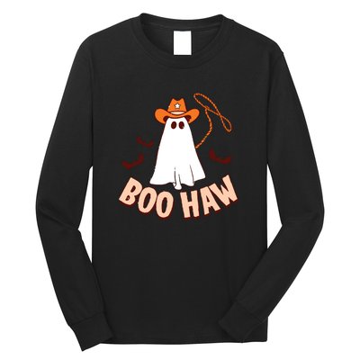 Halloween Cowboy Retro Boo Haw Long Sleeve Shirt