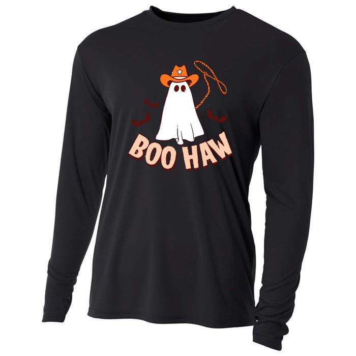 Halloween Cowboy Retro Boo Haw Cooling Performance Long Sleeve Crew