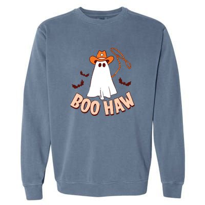 Halloween Cowboy Retro Boo Haw Garment-Dyed Sweatshirt