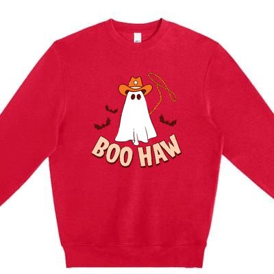 Halloween Cowboy Retro Boo Haw Premium Crewneck Sweatshirt