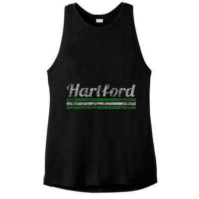 Hartford Connecticut Retro Vintage Weathered Ladies PosiCharge Tri-Blend Wicking Tank