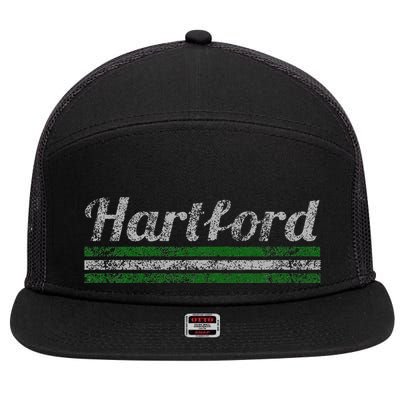 Hartford Connecticut Retro Vintage Weathered 7 Panel Mesh Trucker Snapback Hat
