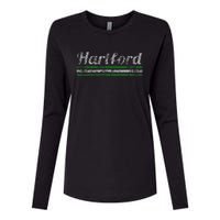 Hartford Connecticut Retro Vintage Weathered Womens Cotton Relaxed Long Sleeve T-Shirt