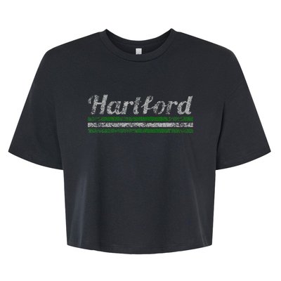 Hartford Connecticut Retro Vintage Weathered Bella+Canvas Jersey Crop Tee