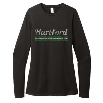 Hartford Connecticut Retro Vintage Weathered Womens CVC Long Sleeve Shirt