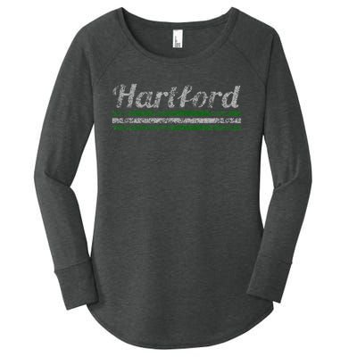 Hartford Connecticut Retro Vintage Weathered Women's Perfect Tri Tunic Long Sleeve Shirt