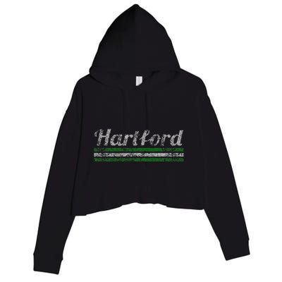 Hartford Connecticut Retro Vintage Weathered Crop Fleece Hoodie