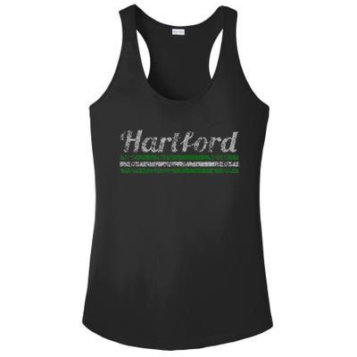 Hartford Connecticut Retro Vintage Weathered Ladies PosiCharge Competitor Racerback Tank