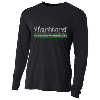 Hartford Connecticut Retro Vintage Weathered Cooling Performance Long Sleeve Crew