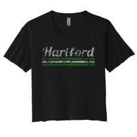 Hartford Connecticut Retro Vintage Weathered Women's Crop Top Tee