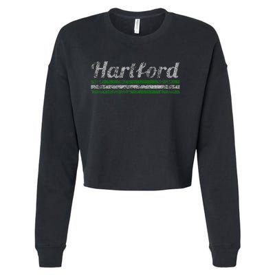 Hartford Connecticut Retro Vintage Weathered Cropped Pullover Crew