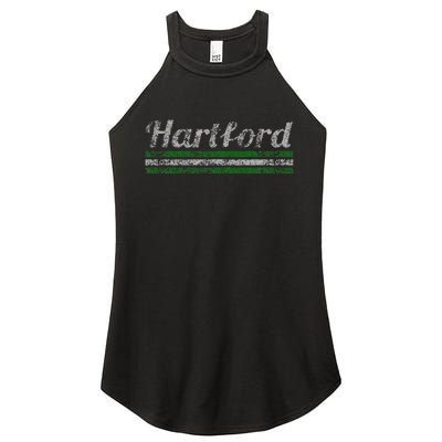 Hartford Connecticut Retro Vintage Weathered Women's Perfect Tri Rocker Tank