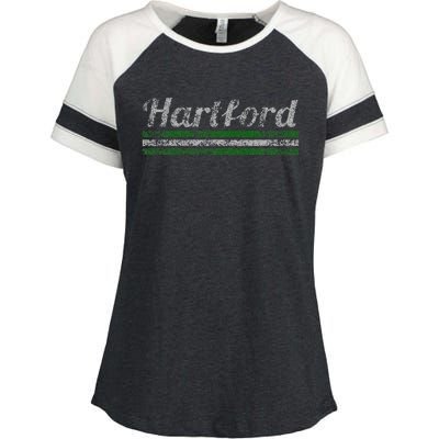 Hartford Connecticut Retro Vintage Weathered Enza Ladies Jersey Colorblock Tee