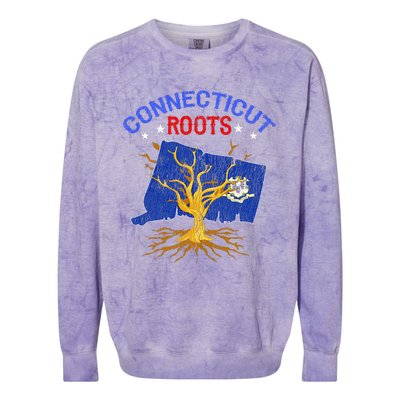 Home Connecticut Roots State Tree Gift Grown Tree Flag Lover Colorblast Crewneck Sweatshirt