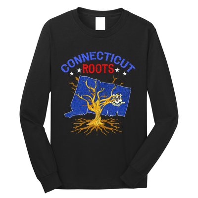 Home Connecticut Roots State Tree Gift Grown Tree Flag Lover Long Sleeve Shirt