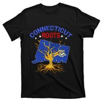 Home Connecticut Roots State Tree Gift Grown Tree Flag Lover T-Shirt