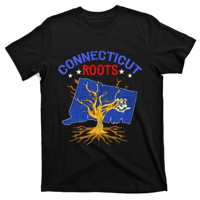 Home Connecticut Roots State Tree Gift Grown Tree Flag Lover T-Shirt