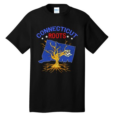 Home Connecticut Roots State Tree Gift Grown Tree Flag Lover Tall T-Shirt