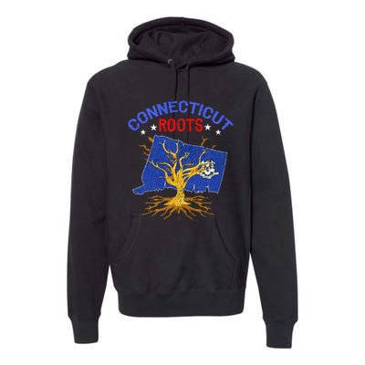 Home Connecticut Roots State Tree Gift Grown Tree Flag Lover Premium Hoodie