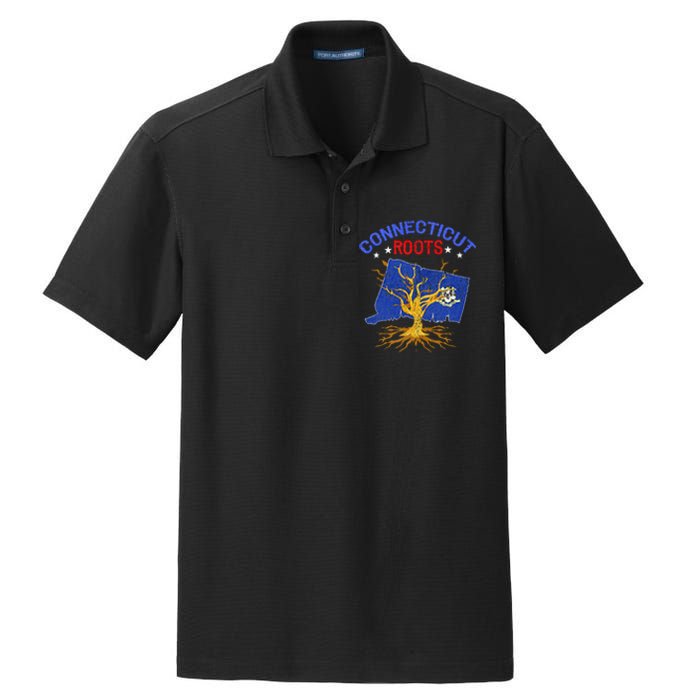 Home Connecticut Roots State Tree Gift Grown Tree Flag Lover Dry Zone Grid Polo