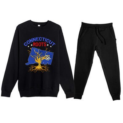 Home Connecticut Roots State Tree Gift Grown Tree Flag Lover Premium Crewneck Sweatsuit Set