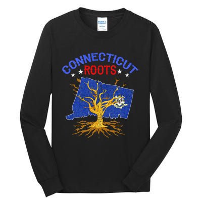 Home Connecticut Roots State Tree Gift Grown Tree Flag Lover Tall Long Sleeve T-Shirt