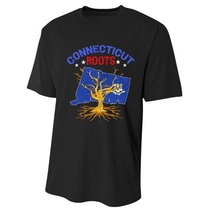 Home Connecticut Roots State Tree Gift Grown Tree Flag Lover Performance Sprint T-Shirt