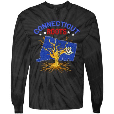 Home Connecticut Roots State Tree Gift Grown Tree Flag Lover Tie-Dye Long Sleeve Shirt