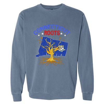 Home Connecticut Roots State Tree Gift Grown Tree Flag Lover Garment-Dyed Sweatshirt