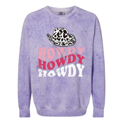 Howdy Cow Rodeo Dairy Cow Print Colorblast Crewneck Sweatshirt