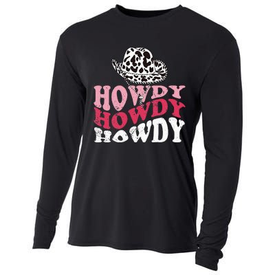 Howdy Cow Rodeo Dairy Cow Print Cooling Performance Long Sleeve Crew