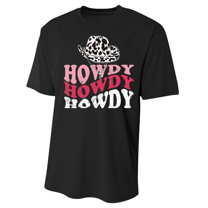 Howdy Cow Rodeo Dairy Cow Print Performance Sprint T-Shirt