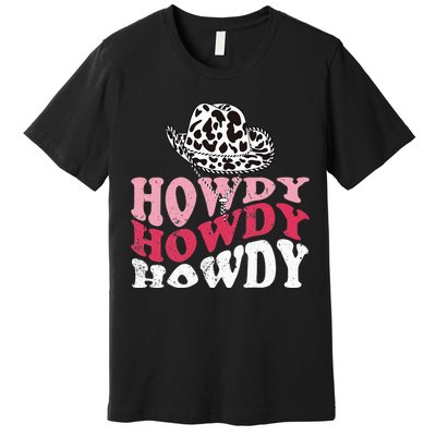 Howdy Cow Rodeo Dairy Cow Print Premium T-Shirt