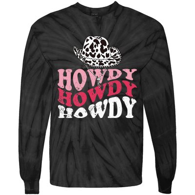 Howdy Cow Rodeo Dairy Cow Print Tie-Dye Long Sleeve Shirt