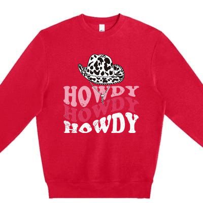 Howdy Cow Rodeo Dairy Cow Print Premium Crewneck Sweatshirt