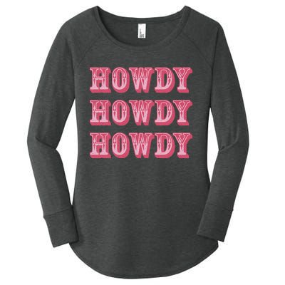 Howdy Cowgirl Retro Vintage Country Western Yeehaw Cowgirl Women's Perfect Tri Tunic Long Sleeve Shirt