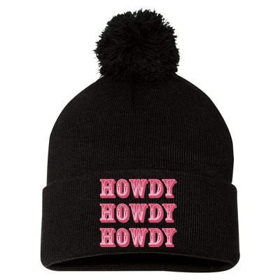 Howdy Cowgirl Retro Vintage Country Western Yeehaw Cowgirl Pom Pom 12in Knit Beanie