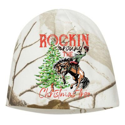 Hilarious Cowboy Rocking Christmas Tree Western Decor Kati - Camo Knit Beanie