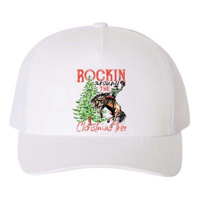 Hilarious Cowboy Rocking Christmas Tree Western Decor Yupoong Adult 5-Panel Trucker Hat