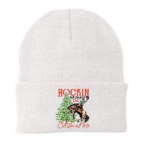 Hilarious Cowboy Rocking Christmas Tree Western Decor Knit Cap Winter Beanie