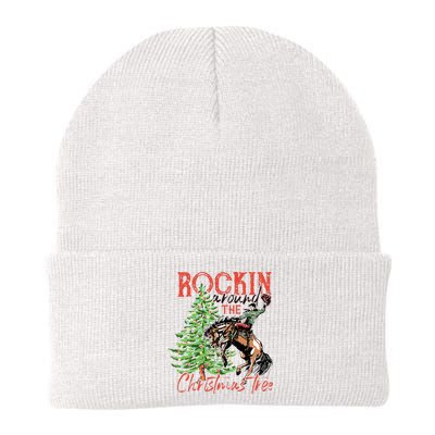 Hilarious Cowboy Rocking Christmas Tree Western Decor Knit Cap Winter Beanie