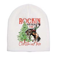 Hilarious Cowboy Rocking Christmas Tree Western Decor Short Acrylic Beanie