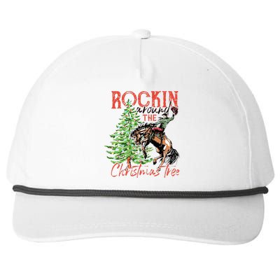 Hilarious Cowboy Rocking Christmas Tree Western Decor Snapback Five-Panel Rope Hat