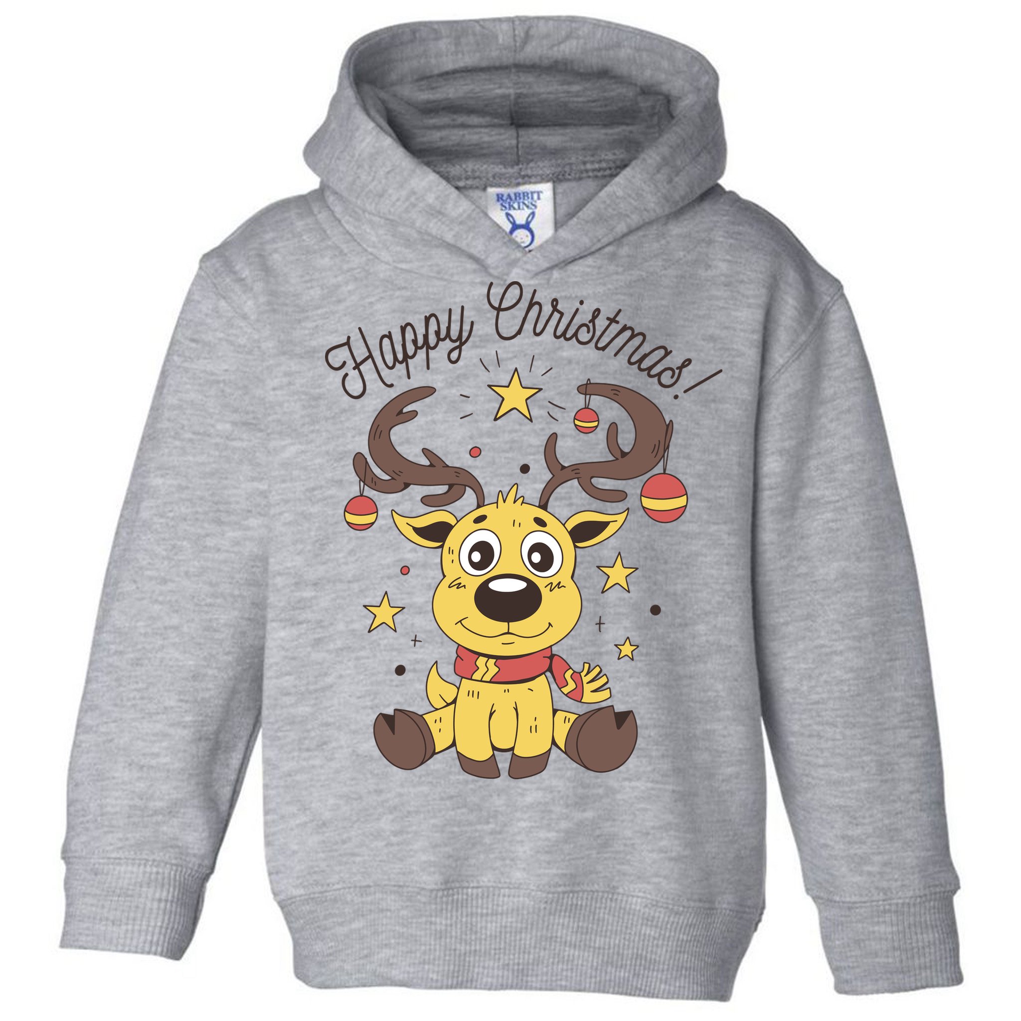 Happy Christmas Reindeer Holiday Toddler Hoodie
