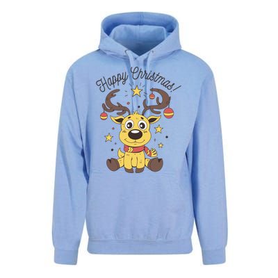 Happy Christmas Reindeer Holiday Unisex Surf Hoodie