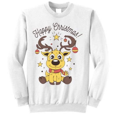 Happy Christmas Reindeer Holiday Sweatshirt