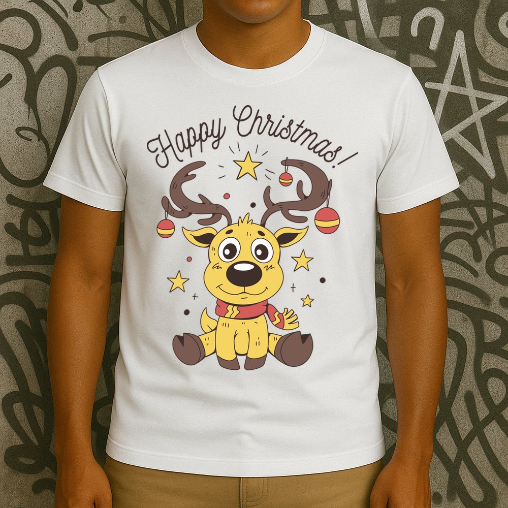 Happy Christmas Reindeer Holiday T-Shirt