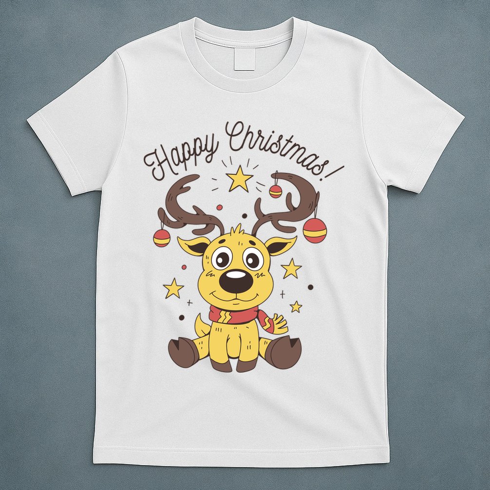Happy Christmas Reindeer Holiday T-Shirt